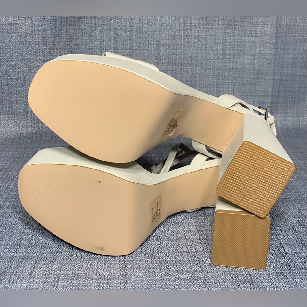 AQUA Cher Ankle Strap Platform High Heel Sandals Ivory Size 9.5 - Picture 6 of 7